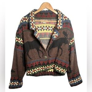 Painted Pony Southwestern Woven Sweater – One Size
